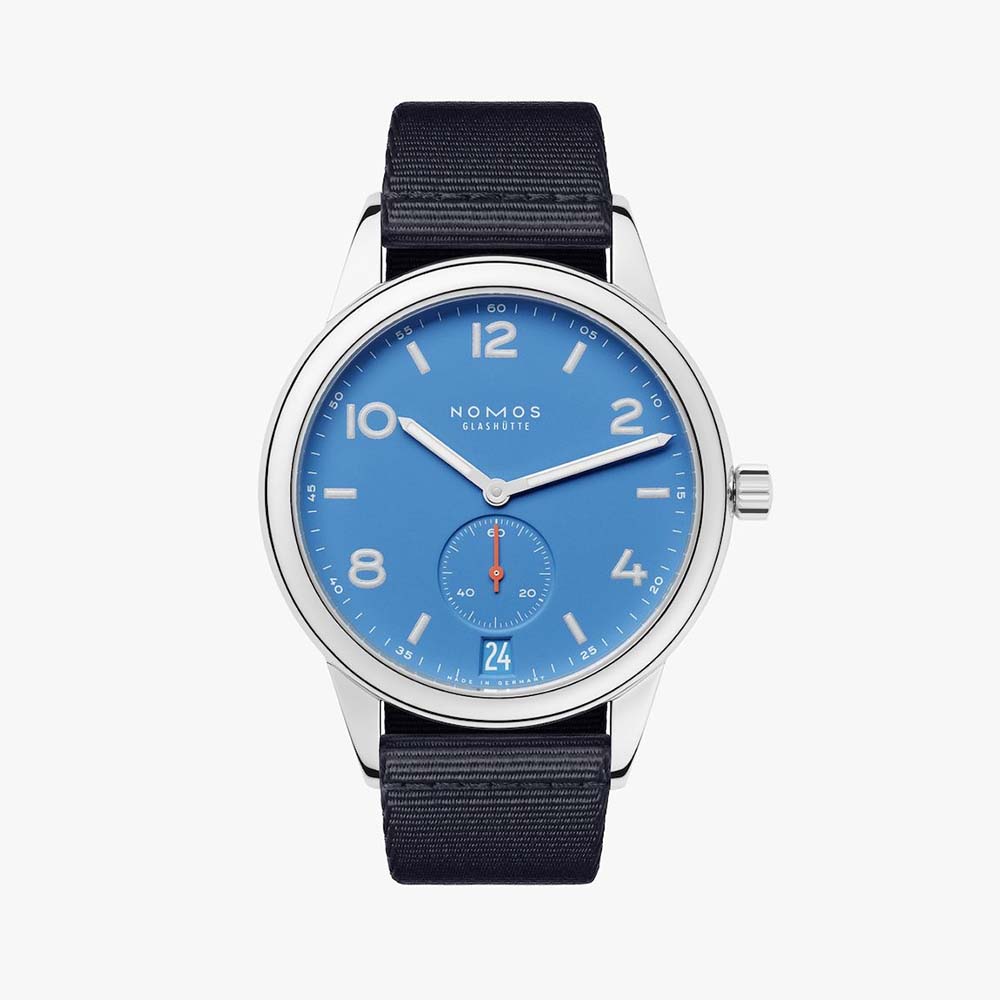 Club Automat Datum 41,5 Signalblau - Nomos Glashütte