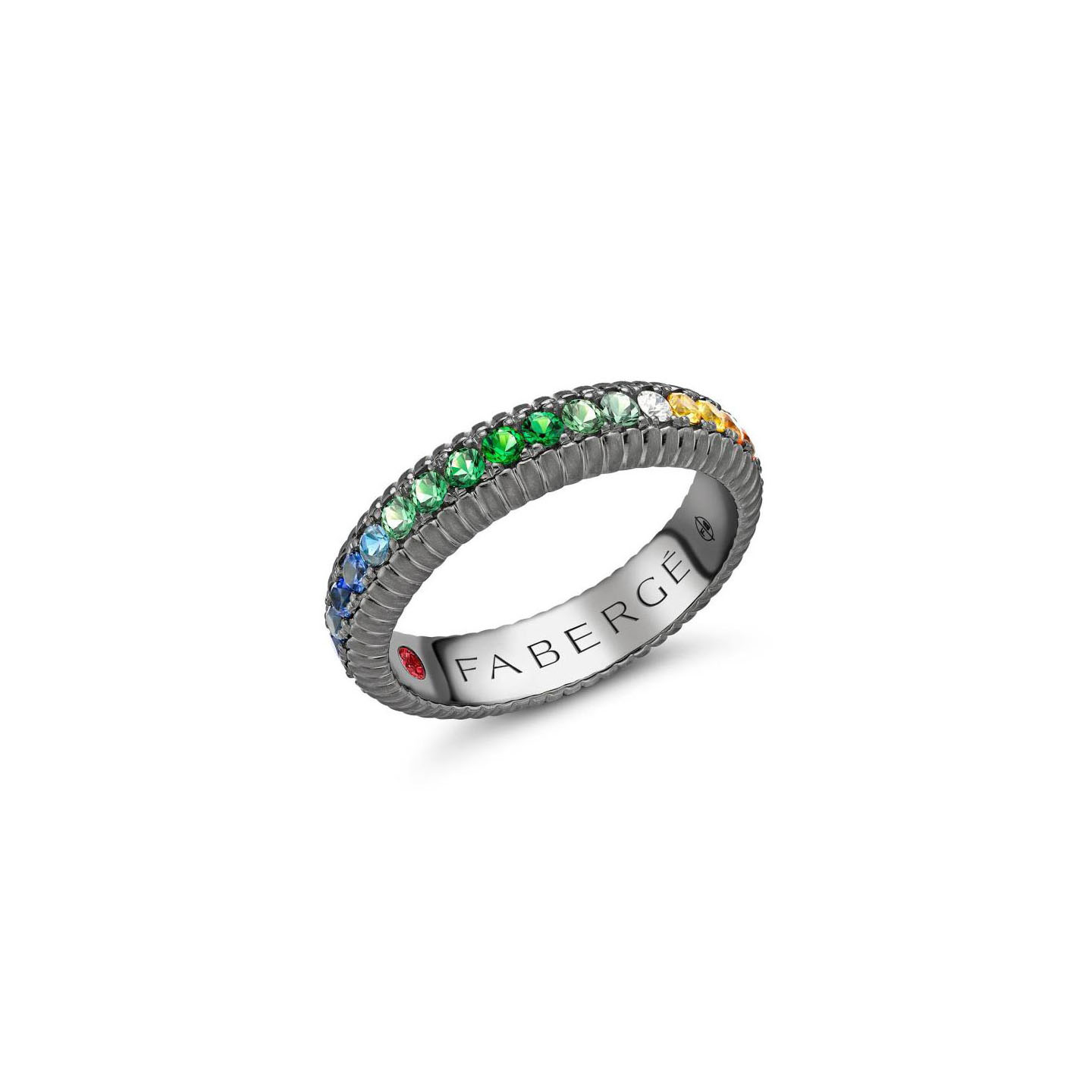 Colours of Love Black Rainbow Multicoloured Fluted 5mm - Fabergé